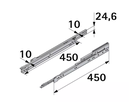 Hettich Rollschubführung Teilauszug mit Dämpfung, 450mm, à 2 Stk - Diverse Möbelbeschläge und Zubehör