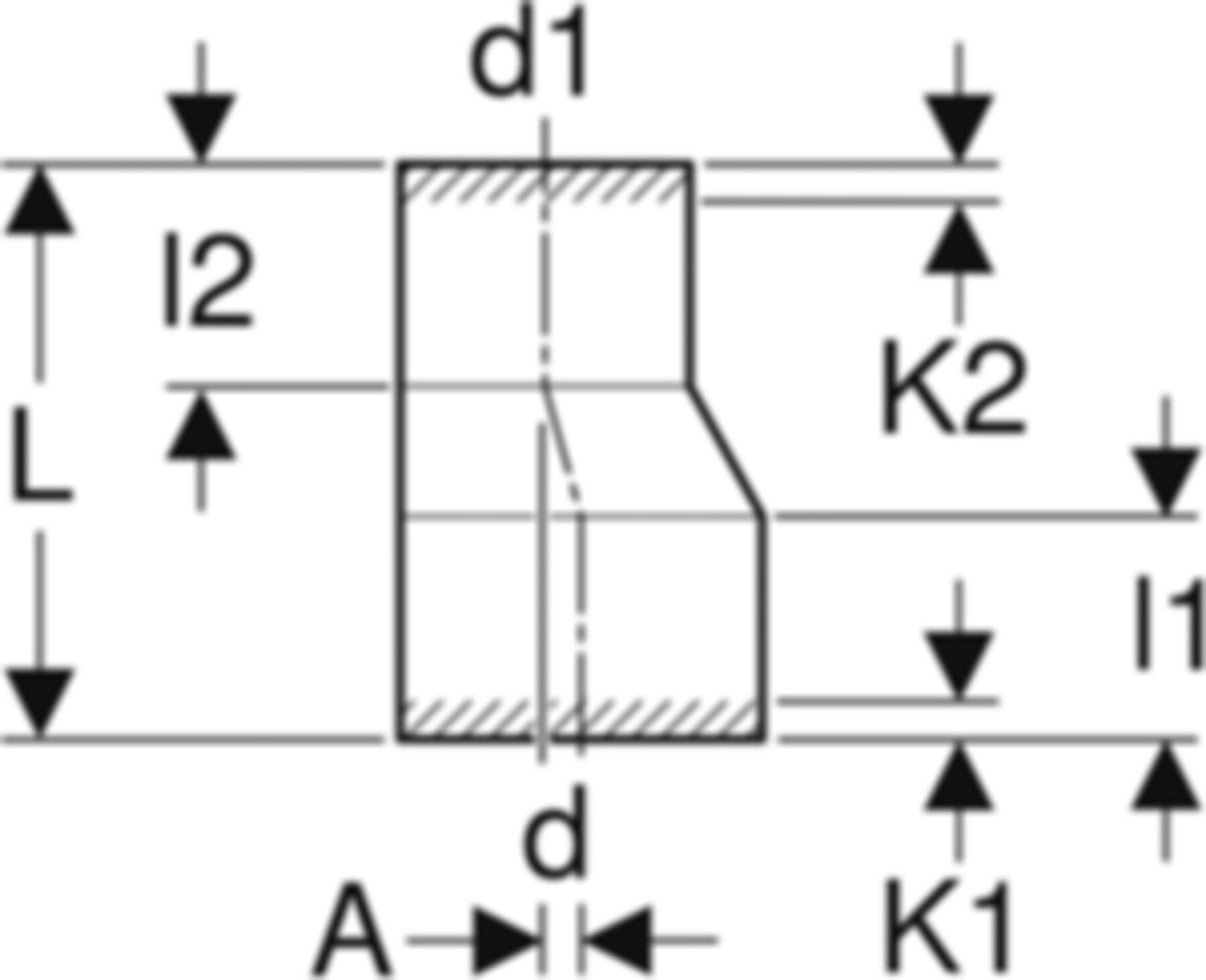 Reduktion exzentrisch lang 370.587.16.5 d 200/125mm - Geberit-PE-Formstücke