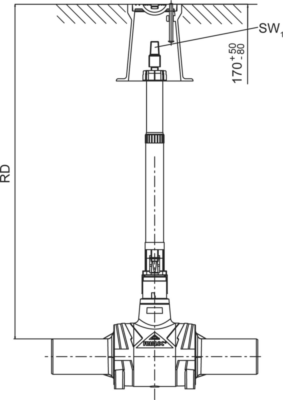 Einbauset für Frialoc PE-Absperrarmatur FBS RD 1,5-2,3m / d 90-180mm 616 318 - Frialen Frialoc Absperrarmatur