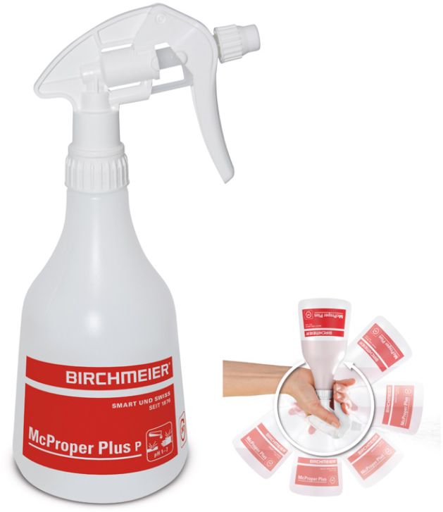 BIRCHMEIER Handsprüher McProper Plus P (Säuren) 500ml, weiss, für Säuren (pH 1-7 ), bruchsicher - Reinigung