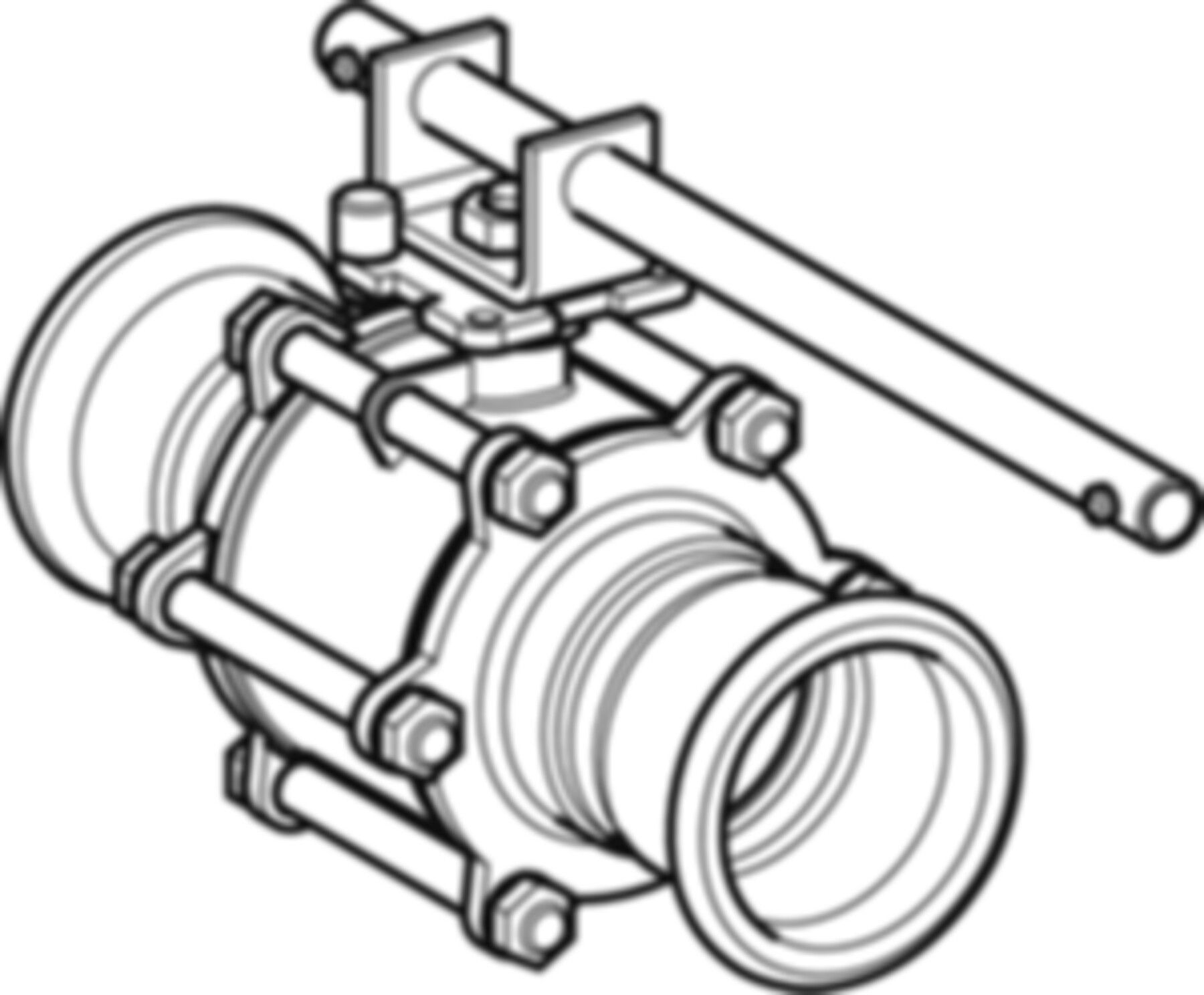 Kugelhahn geflanscht 42mm 92105 - Geberit Systemventile / Armaturen