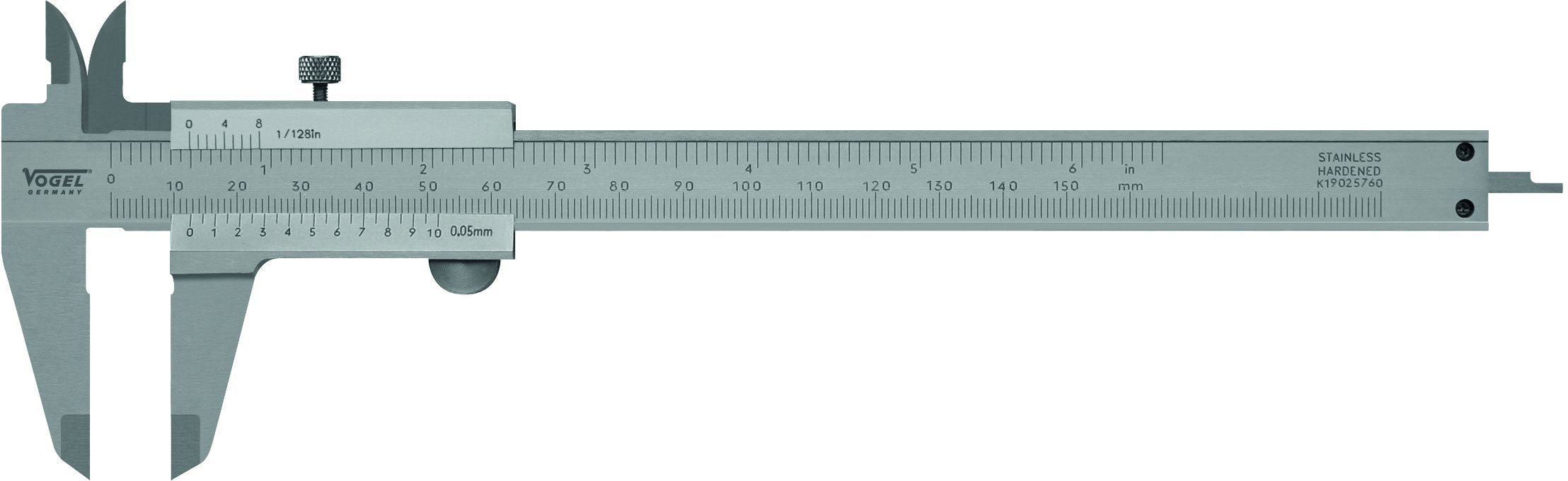 VOGEL Messschieber mit Feststellschraube L= 100mm/0.05mm INOX - Längenmessen