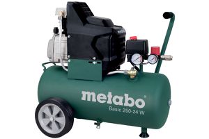 Kompressor Basic 250-24W 24l Tank, 95l/min, 8bar, 1.5kW, 97dB, 27kg - Metabo Elektrowerkzeuge