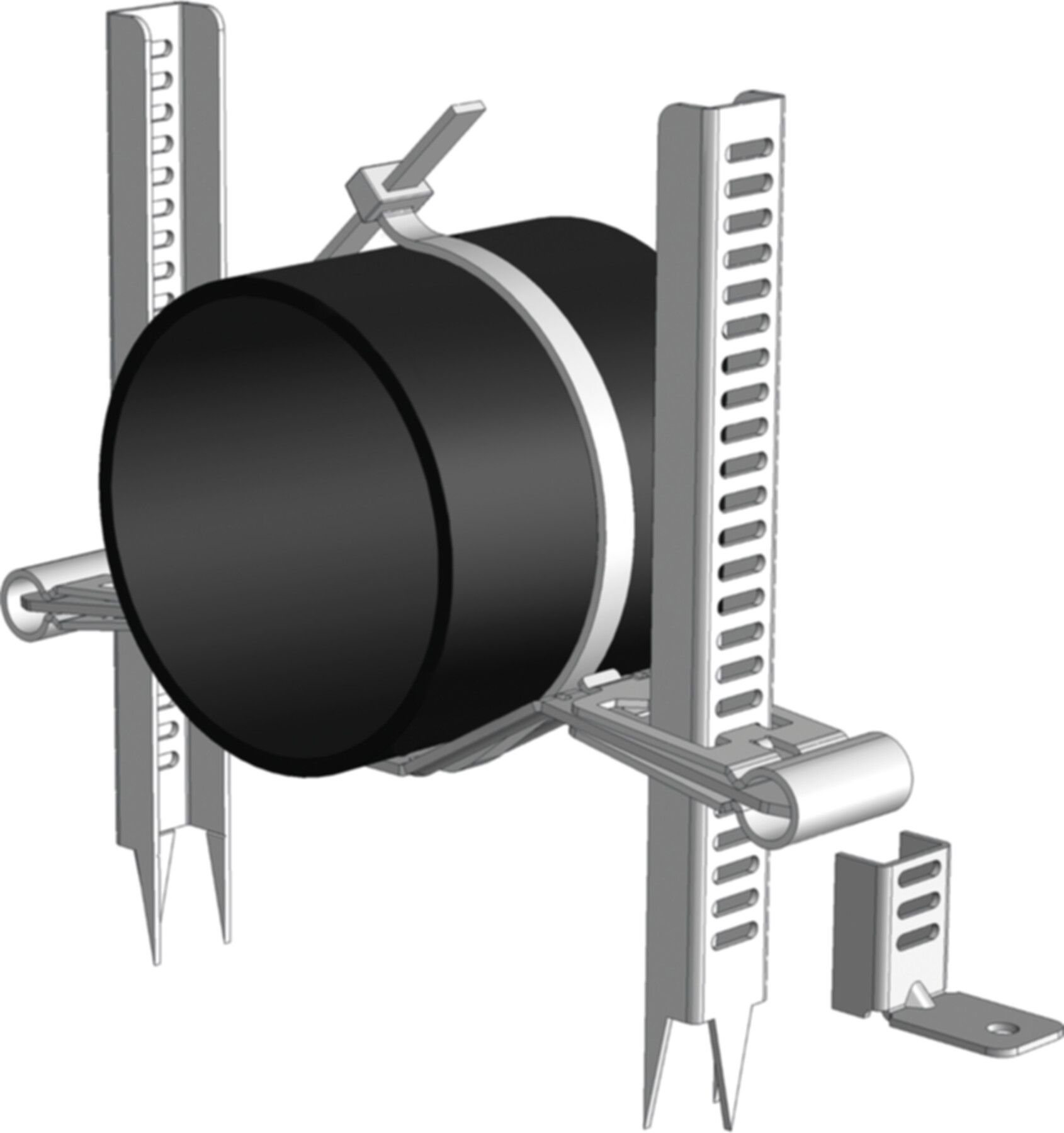 Einlege-RS Starfix 50-125mm 5280.24.1 m/Fuss geb. + Starshift-Spannband 240mm - Schänis-Einlegerohrschellen Starfix
