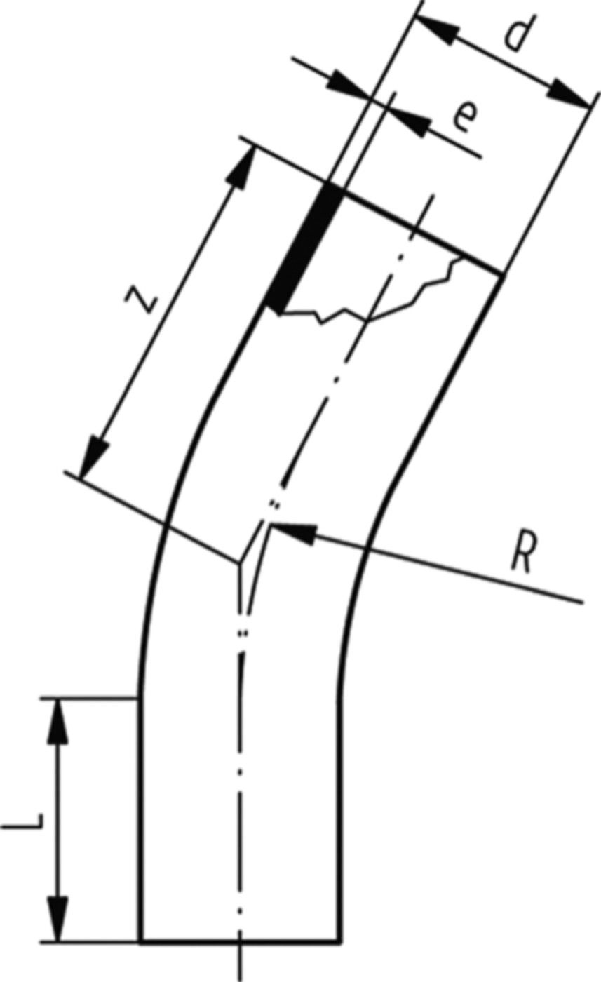 Bogen 11° nahtlos PE100 S8 PN 10 d 560mm 753 090 828 - PE100 Stutzenformstücke langschenklig