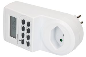 Digitale Wochenschaltuhr mit Kinderschutz Zufallsgenerator, 24h, 10A, für Innenbereich - Elektrozubehör