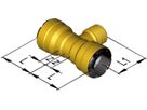 T-Stück Abgang mit AG d 22 mm - 1/2" 9817.220722 - SudoFIT-Formstücke