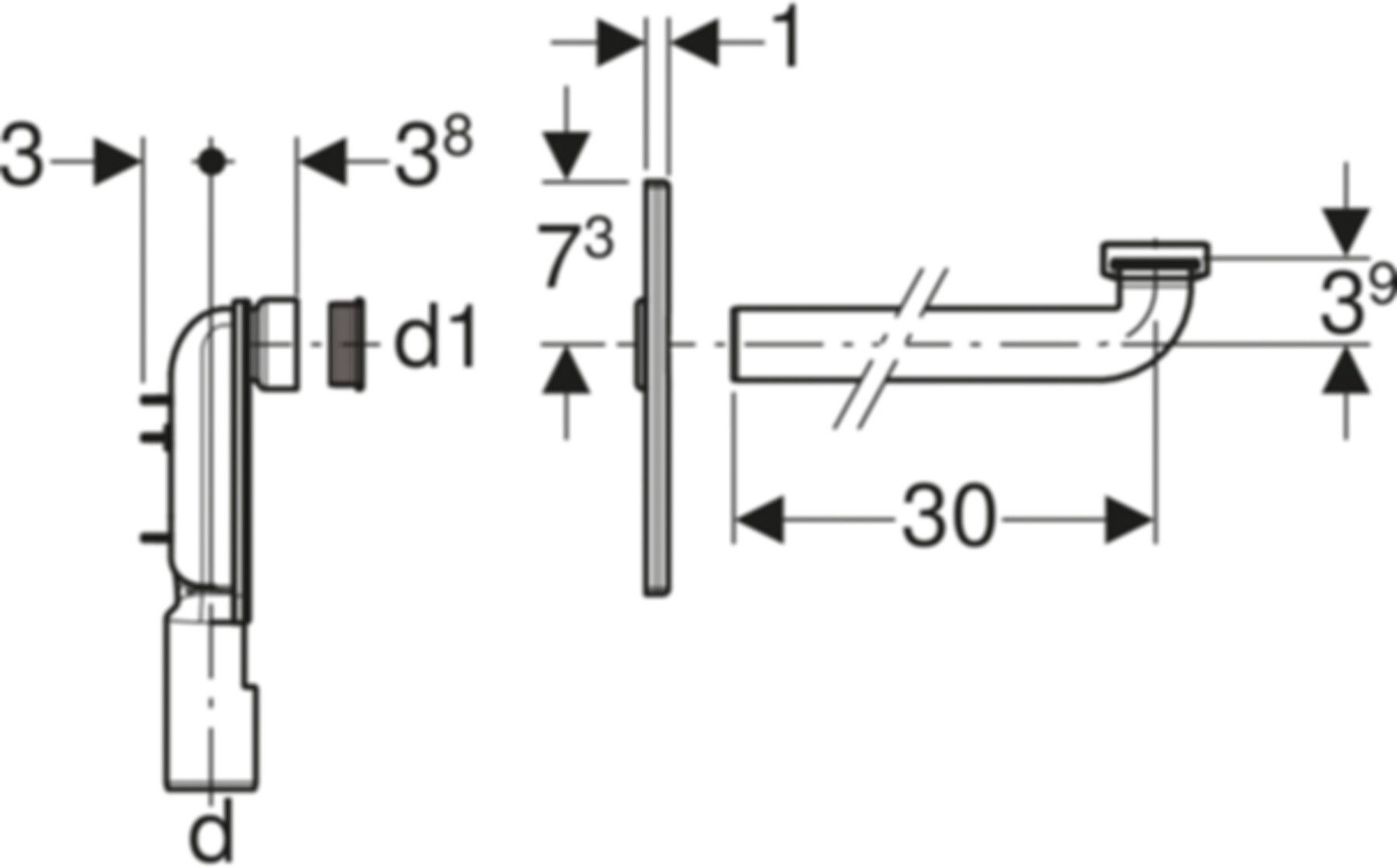 Fertigbau-Set Massivbau für Unterputz-Sifon Waschtisch 151.126.11.1 - Geberit-Sifon + Apparateanschlüsse