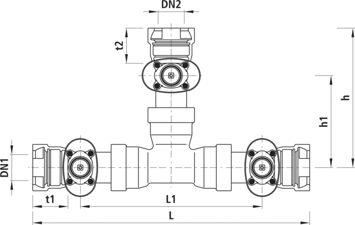 Combi-3 Vario für Gussrohre mit 4497 Schweissraupen BLS DN 150/80 - Hawle Armaturen