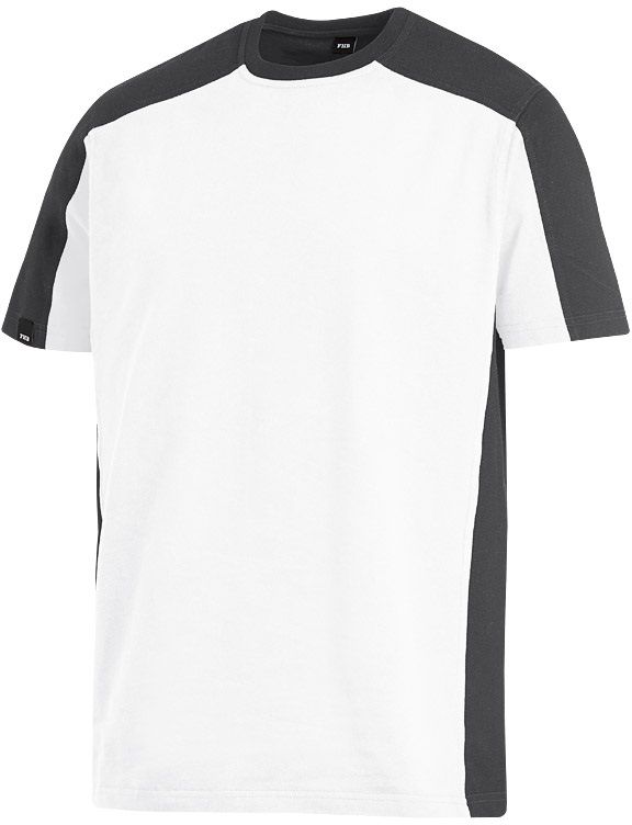 FHB MARC T-Shirt zweifarbig weiss-anthrazit Gr. XS - Textilien