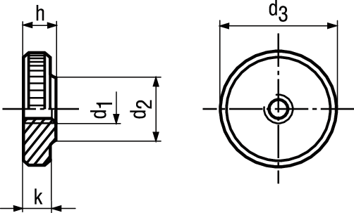 Flache Rändelmuttern Ms vni BN529 DIN467 M5 - Bossard Schrauben