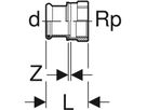 Übergang mit IG 22 x 1" 41824 - Mapress Therm Formstücke