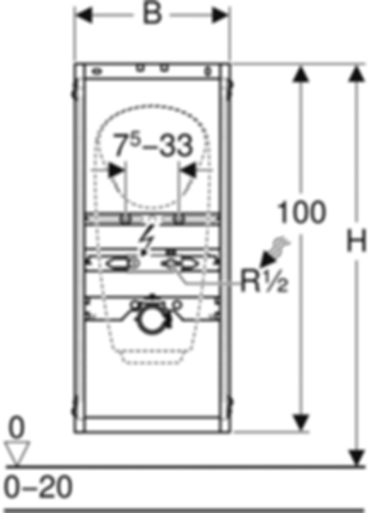 Urinal-Element Universal, Typ 112/130 Keramik int.Urinalsteuerung 461.628.00.1 - Geberit-GIS