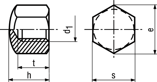 6-kt-Hutmuttern niedr Form INOX A4 BN634 DIN917 M5 - Bossard Schrauben