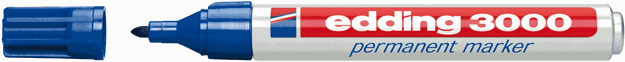 EDDING 3000, Filzschreiber Blau, Schriftbreite 1.5-3.0mm - Auszeichnen