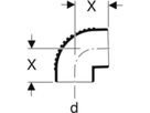 Anschlusswinkel 88,5° d 90mm 308.880.14.1 - Geberit-PE-Silent-Formstücke