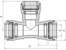 Steckmuffen-Tee 1004 d 25mm - Plasson-Steckfittinge