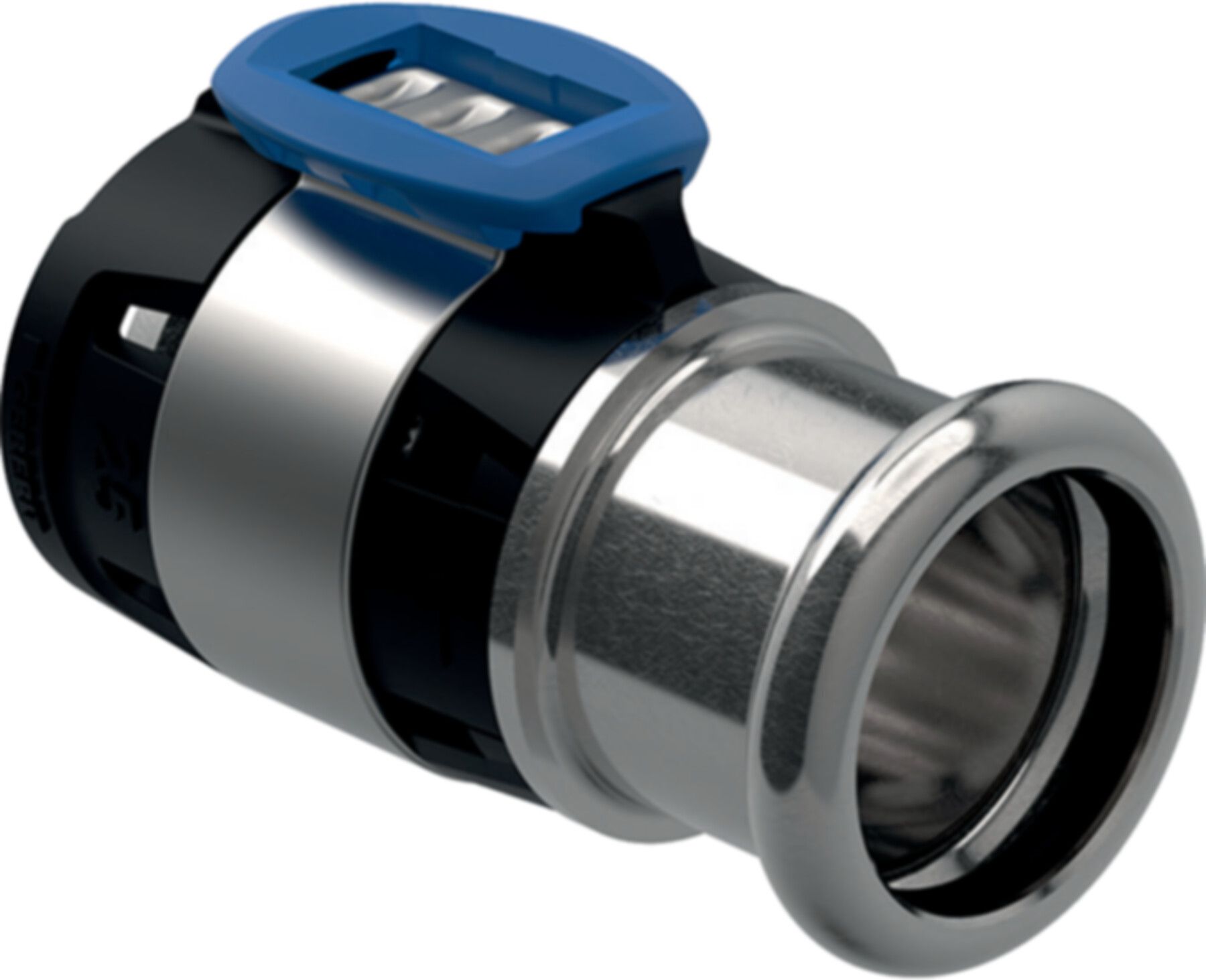 Übergang 32mm-28mm 620.336.00.1 auf Mapress Pressmuffe Edelstahl - Geberit FlowFit-Rohre/Formstücke