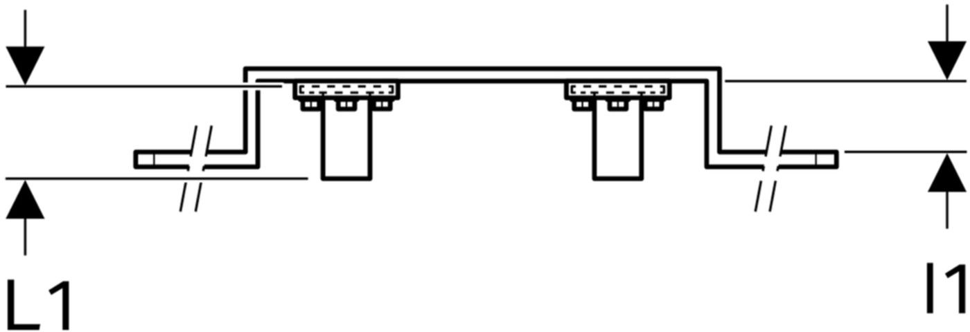 Anschlusswinkel 90° zweifach 153mm 1/2" für WT, abgesetzt, mit AG 632.871.00.2 - Geberit-Push Fit-Formstücke