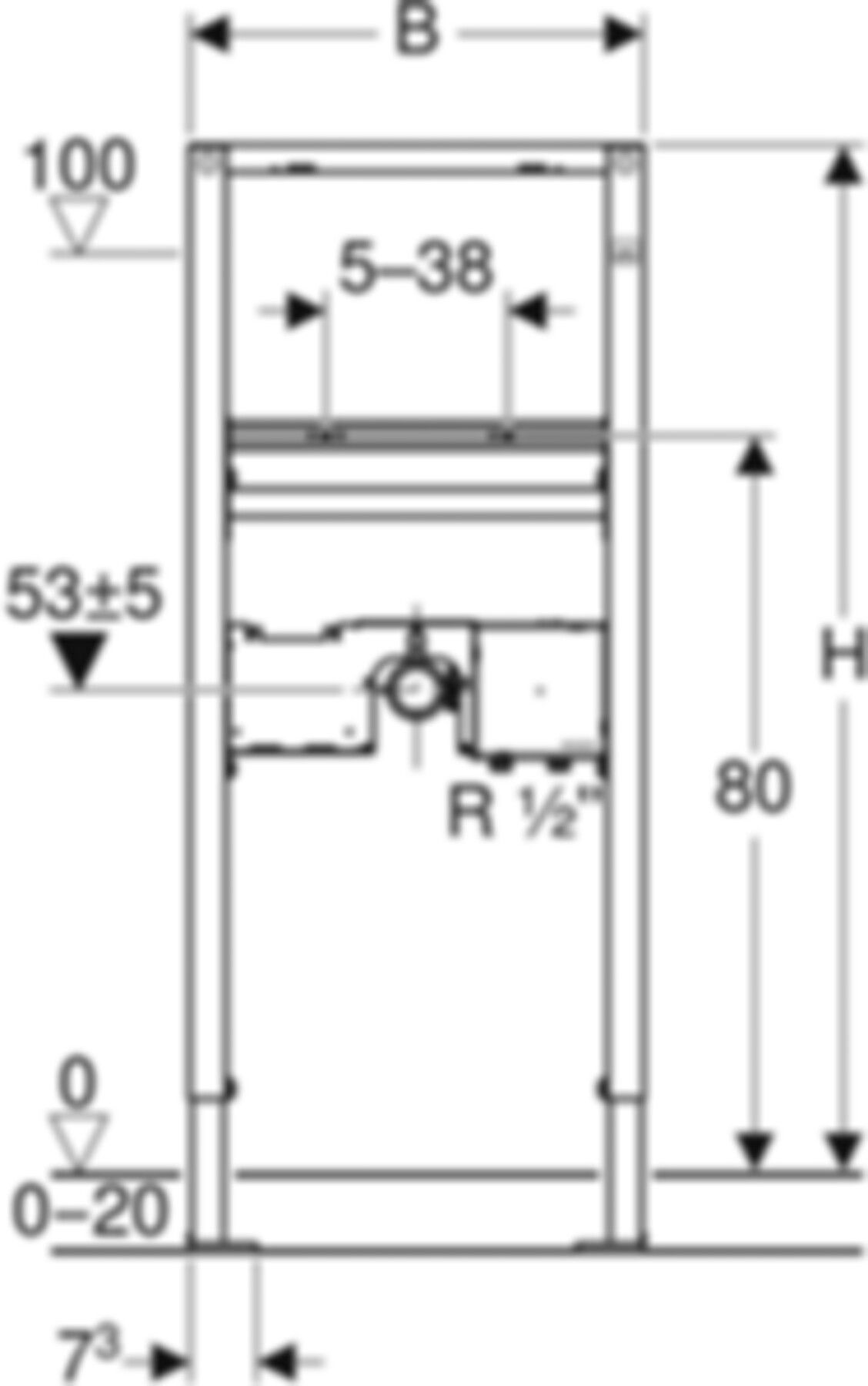 Element für Waschtisch 111.552.00.2 Typ 112, Standarmatur m/UP-Funktionsbox - Geberit-Duofix