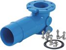 Hydranten Einlaufbogen Flansch/BLS spitz.  5492 DN 100/125, mit 2" HA-Bohrung links - Hawle Hydranten