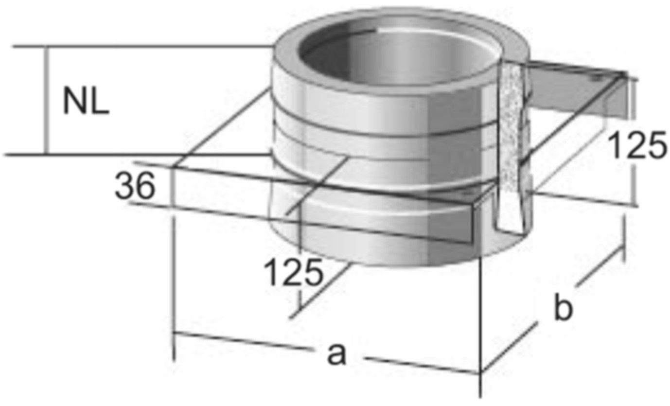 Alkon Fussteil offen als Zwischenstütze 6KDFTZ080 d 80 mm - Kaminsystem V4A doppelwandig