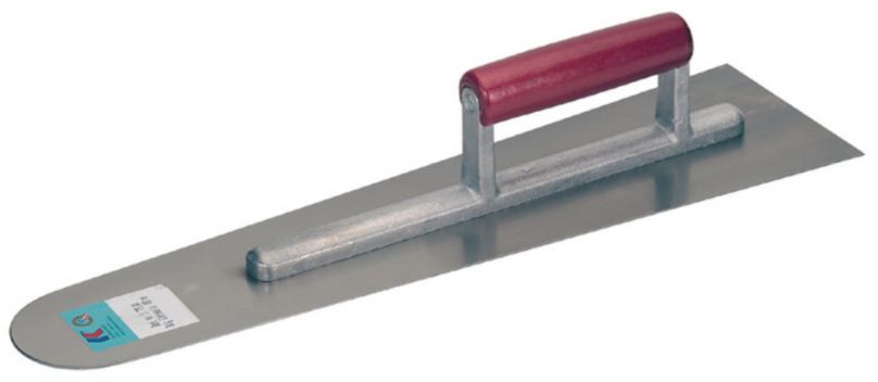 Bodenlegerkelle, rund, mit Holzgriff L= 500mm, B= 120mm, Blattstärke= 1.2mm - Bauwerkzeuge