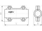 Dichtschelle lang EPDM L= 140mm 11/4" 42.4mm verzinkt, Wasser 16 bar 775 712 054 - GF Primofit