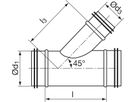 Abzweiger 45° 80/ 80mm TVU45-V - Spiralfalzrohre und Zubehör System Safe