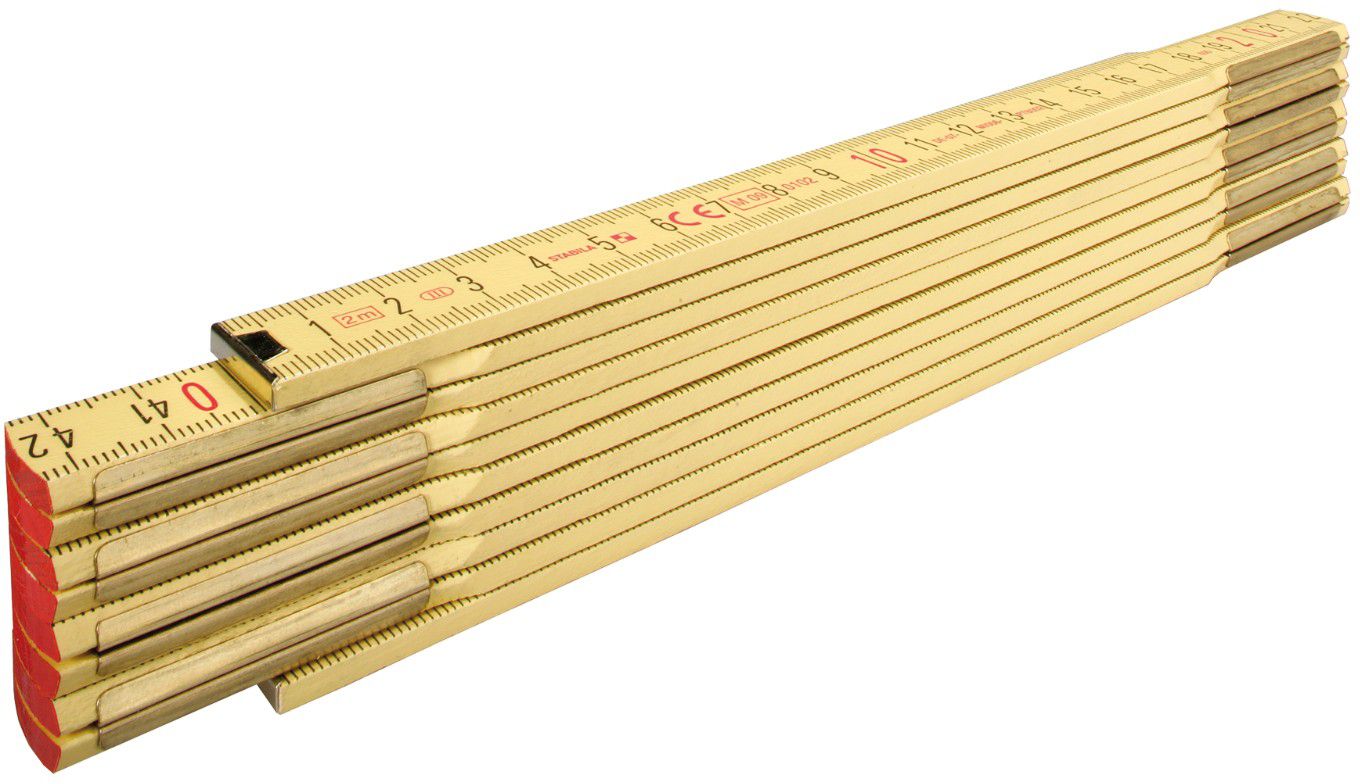 STABILA Gliedermeter Holz Typ 607 L=2m , Buchen Holz , hellgelb - Bauwerkzeuge