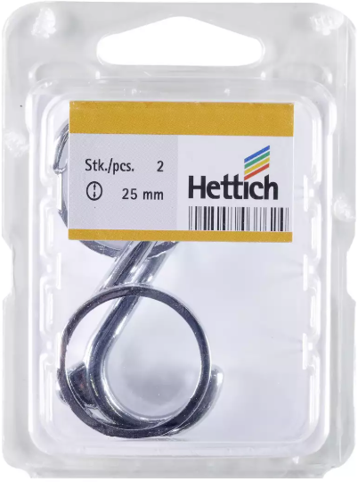 Hettich Schrankrohr-Haken verchromt, für Schrankrohr D = 25mm, à 2 Stk - Diverse Möbelbeschläge und Zubehör