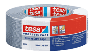 TESA Betonband Pro Strong Duct Tape für raue Untergründe, silber B=50mm, L=50m, 66462 - Kleben