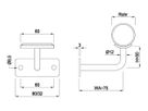 Geschw. Wandkonsole eckig waagrecht HI. 33.7/ 12 mm geschliffen 1.4301 - INOXTECH-Handlauf-/Geländer-System