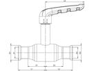 Press-Kugelhahnen lange Spindel Fullflow BF201011 DN 32 / 35mm - Ballofix/Broen-Armaturen