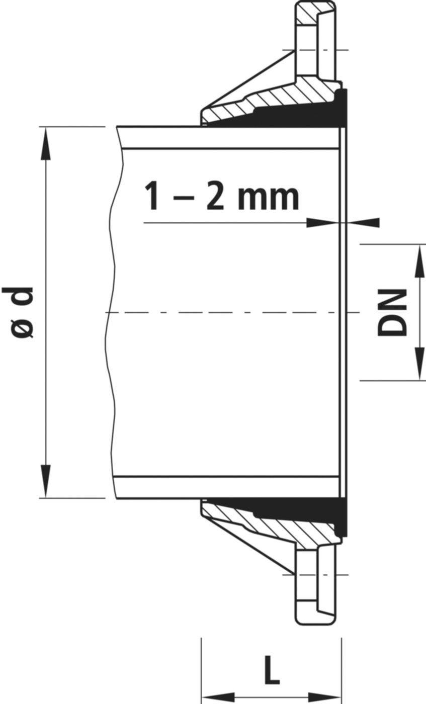 Zweikammer-Flansch für Gussrohre 7100 PN 10 DN 300 / AD 326mm - Hawle Flanschformstücke