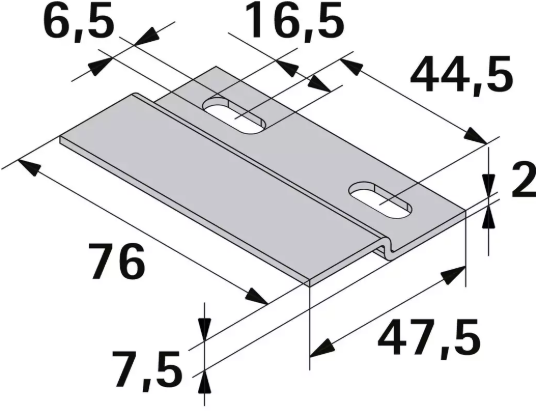 Hettich Schrankaufhängung Schiene verzinkt, 76mm, à 2 Stk - Diverse Möbelbeschläge und Zubehör