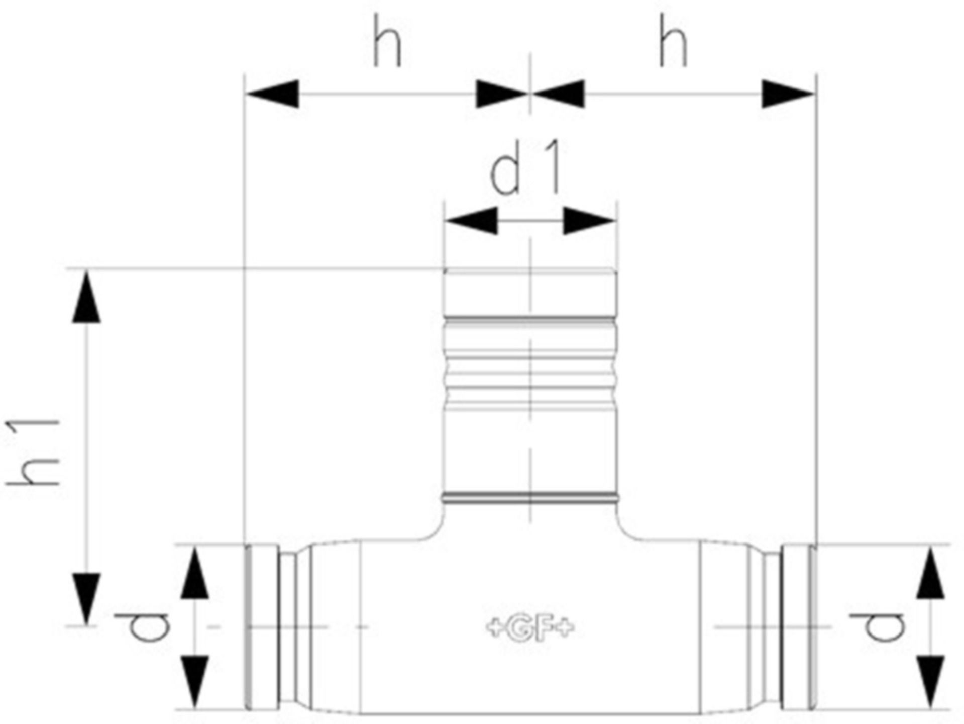 T-Modul mit Rohrkontur 16/20 -20mm 762 101 389 - GF I-Fit Formstücke + Werkzeuge