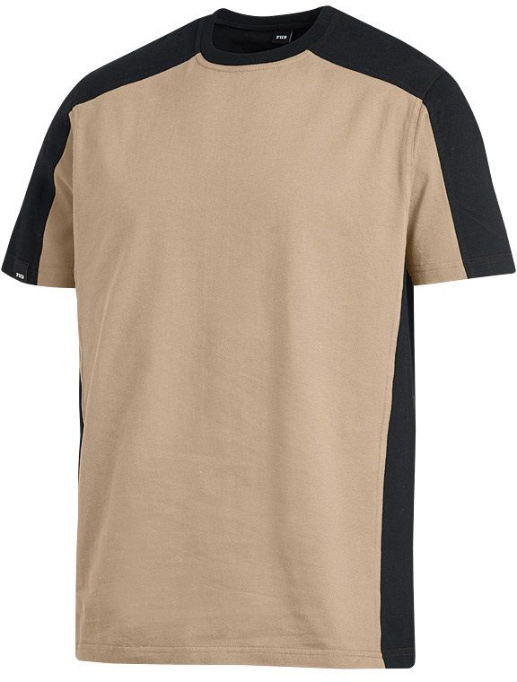 FHB MARC T-Shirt zweifarbig beige-schwarz Gr. S - Textilien