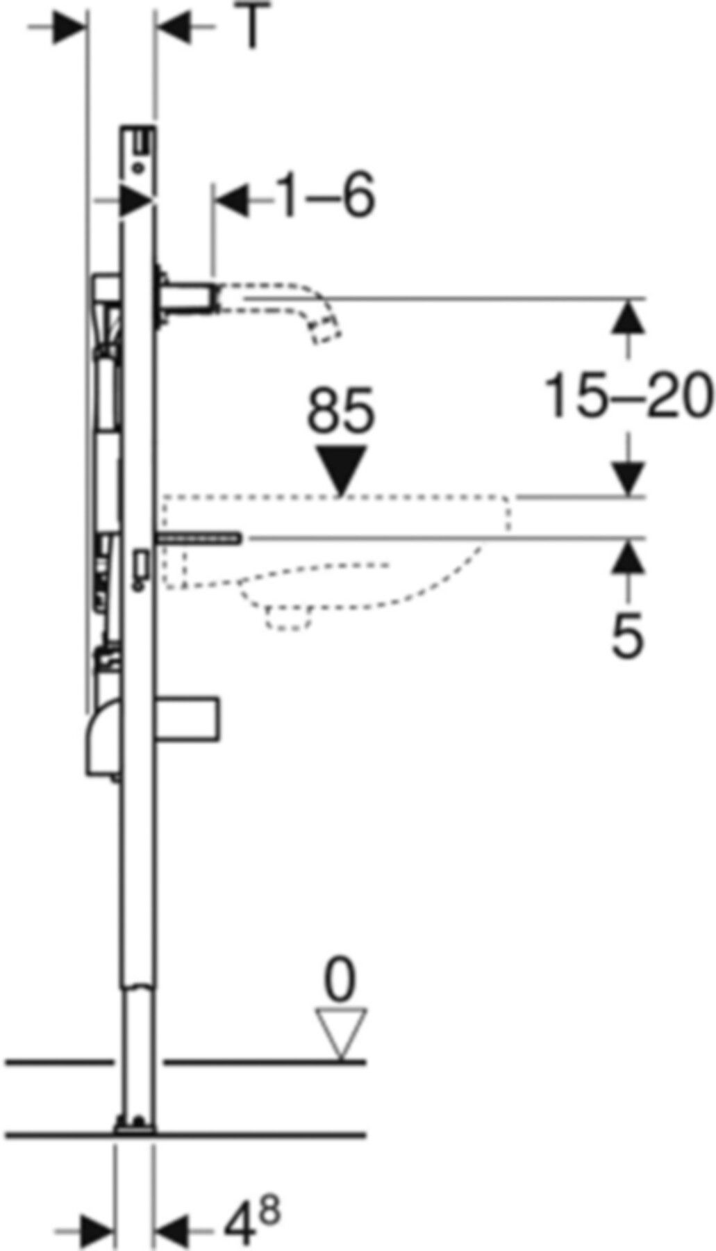 Element für Waschtisch 111.069.00.2 Typ 130, ONE Wandarmatur m/UP-Funktionsbox - Geberit-Duofix