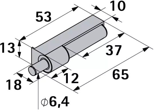 Hettich Anschlag-Türdämpfer Kunststoff grau, 16 x 53mm, à 4 Stk - Diverse Möbelbeschläge und Zubehör