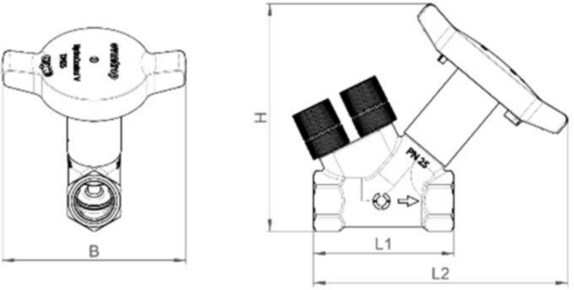 Strangregulierventil HydroControl V PN 25 2 Zoll AG 1062616 - Oventrop Strangregulierventile