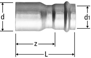 Reduktion m/Steckende 18-15mm 55021.24 - Optipress-Therm Heizungs-Formstücke
