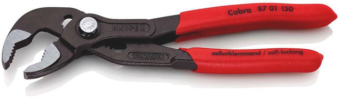 KNIPEX Wasserpumpenzange "Cobra" 8701, L= 150 mm, -32 mm, PVC-Griffhülle - Zangen, Schneiden