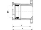 Flansch/Steckmuffen-Stück Baio Gas 5405 DN 100 - Hawle Steckmuffenformstücke