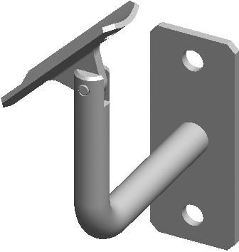 Geschw. Wandkonsole eck. vert. bewegl. HI. 42.4 mm Stab 12 mm geschl. 1.4301 - INOXTECH-Handlauf-/Geländer-System