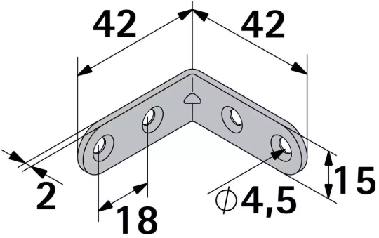 Hettich Stuhlwinkel schwarz, 40 x 40 x 15mm - Diverse Möbelbeschläge und Zubehör