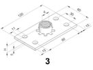 Grundplatten verz. 2-Loch 1" 120 x 40 mm 51.109 - Rohrschellen-Zubehör