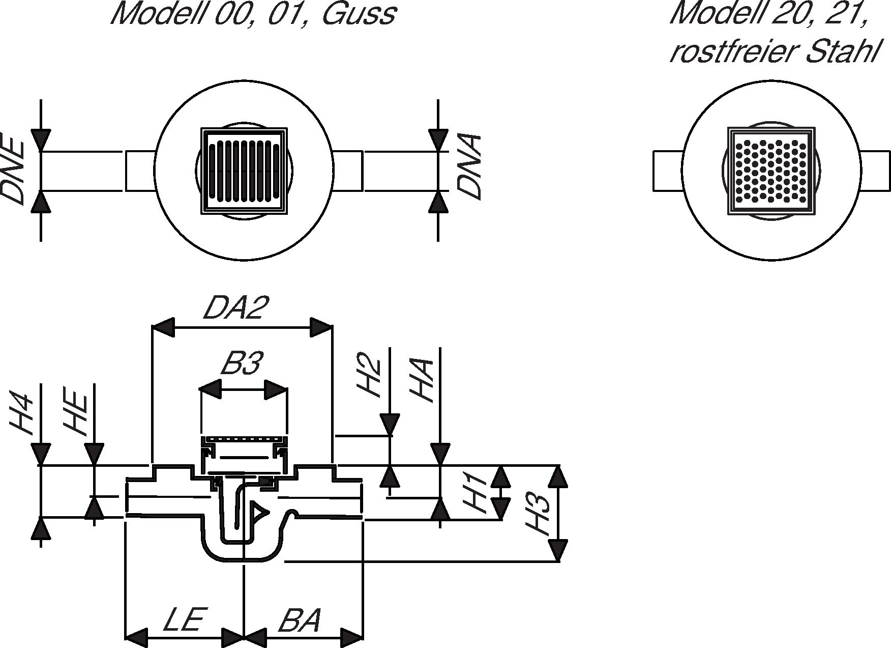 Fig. 1672 110 01 2to BODA 2000 - Bodenabläufe von Roll