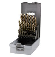 Ruko Spiralbohrer-Satz DIN 338, 25-tlg. Ø1.0-13.0 x 0.5mm, 135°, HSSE-Co5, ABS Box - Bohren