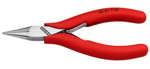 KNIPEX Elektronikzange, flach-rund, pol. 3521, L= 115mm, PVC-Griffhülle - Zangen, Schneiden